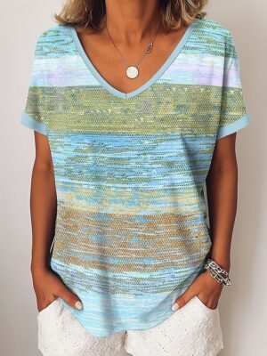 Casual Regular Ombre Crew Neck Long Sleeve Top - Image 15