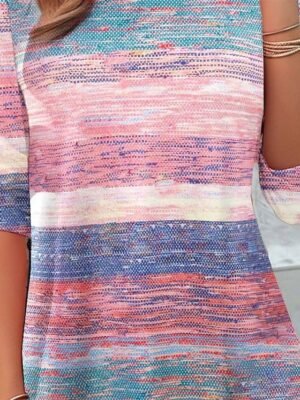 Casual Regular Ombre Crew Neck Long Sleeve Top - Image 4