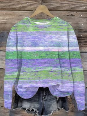 Casual Regular Ombre Crew Neck Long Sleeve Top - Image 9