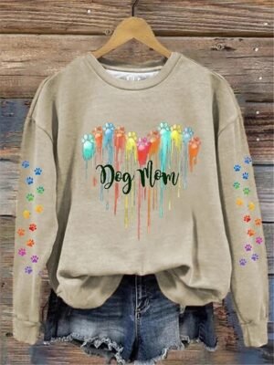 Casual Regular Ombre Heart Crew Neck Long Sleeve Top - Image 8