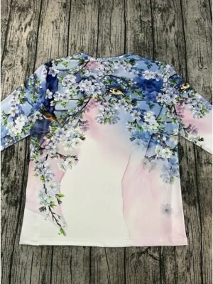 Casual Regular Ombre Round Neck Long Sleeve Top - Image 5