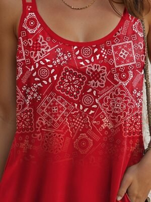 Casual Regular Ombre U Neck Sleeveless Tank Top - Image 12