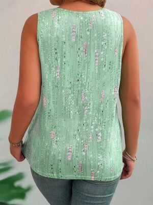 Casual Regular Ombre U Neck Sleeveless Tank Top - Image 17