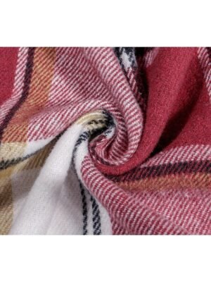 Casual Regular Plaid Shirt Collar Long Sleeve Top - Image 7