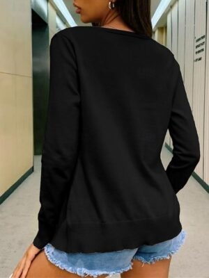 Casual Regular Plain Collarless Long Sleeve Short Jacket - Image 6