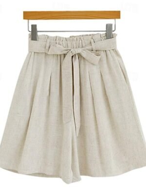 Casual Regular Plain Drawstring Inelastic Shorts - Image 5