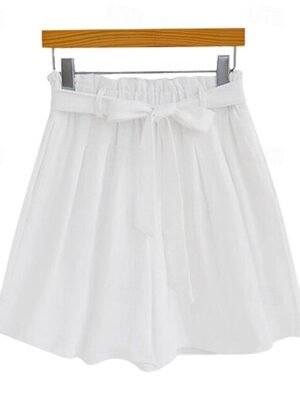 Casual Regular Plain Drawstring Inelastic Shorts - Image 7