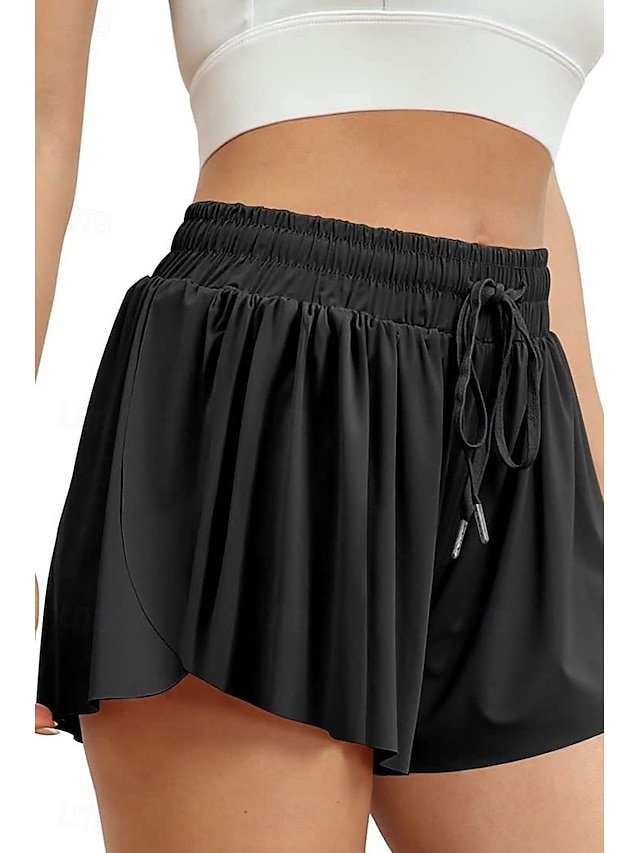 Casual Regular Plain Elastic Drawstring Short Shorts - Image 1