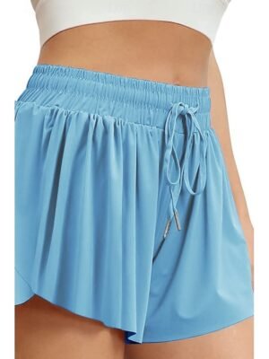 Casual Regular Plain Elastic Drawstring Short Shorts - Image 16