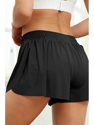 Casual Regular Plain Elastic Drawstring Short Shorts - Image 5