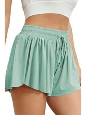 Casual Regular Plain Elastic Drawstring Short Shorts - Image 6