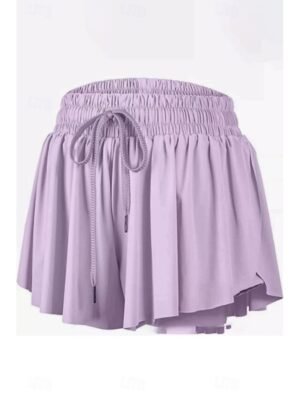 Casual Regular Plain Elastic Drawstring Short Shorts - Image 8
