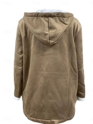 Casual Regular Plain Hoodie Long Sleeve Jacket - Image 2