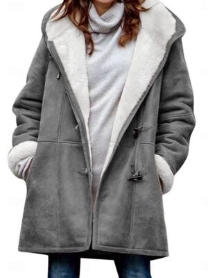 Casual Regular Plain Hoodie Long Sleeve Jacket - Image 4