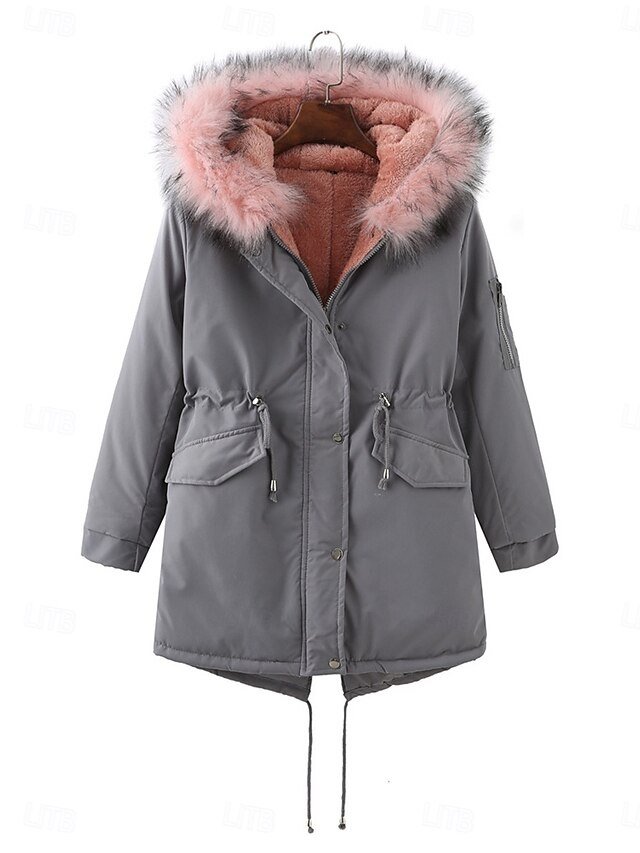 Casual Regular Plain Hoodie Long Sleeve Fleece Jacket - Image 7