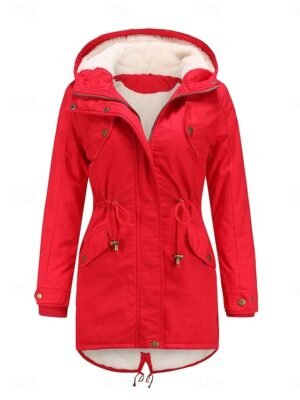 Casual Regular Plain Hoodie Zip Long Sleeve Teddy Jacket - Image 8