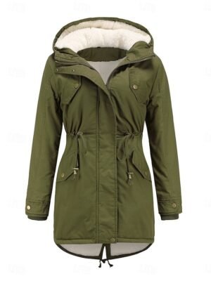 Casual Regular Plain Hoodie Zip Long Sleeve Teddy Jacket - Image 9