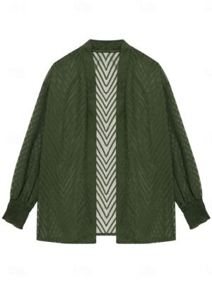 Casual Regular Plain Long Sleeve Coat - Image 14