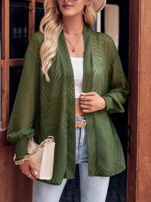 Casual Regular Plain Long Sleeve Coat - Image 5