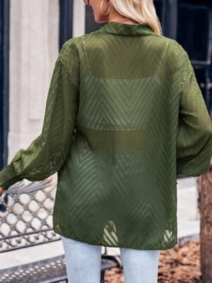 Casual Regular Plain Long Sleeve Coat - Image 6