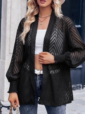 Casual Regular Plain Long Sleeve Coat - Image 7