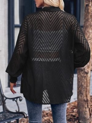 Casual Regular Plain Long Sleeve Coat - Image 9