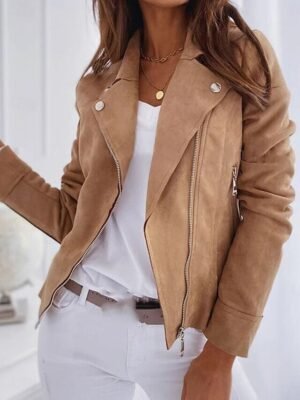 Casual Regular Plain Long Sleeve Short Jacket - Image 3