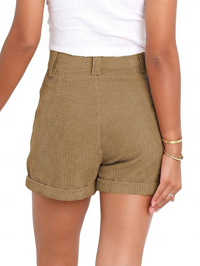 Casual Regular Plain Mid-Rise Side Pocket Shorts - Image 1