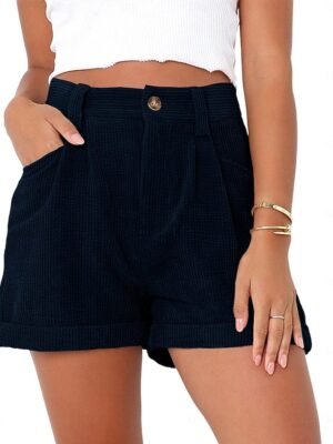 Casual Regular Plain Mid-Rise Side Pocket Shorts - Image 3