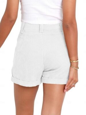 Casual Regular Plain Mid-Rise Side Pocket Shorts - Image 8