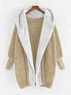 Casual Regular Plain Open Front Long Sleeve Hoodie - Image 5