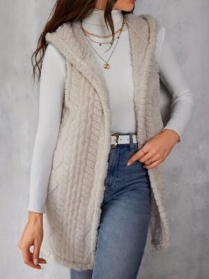 Casual Regular Plain Open Front Sleeveless Vest - Image 4
