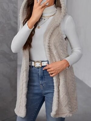 Casual Regular Plain Open Front Sleeveless Vest - Image 5