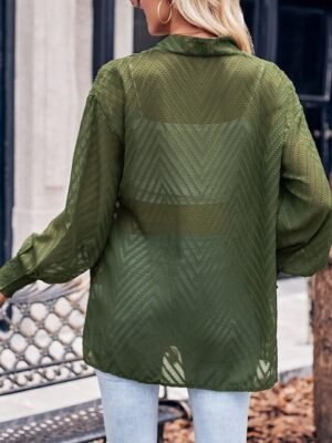 Casual Regular Plain Open Long Sleeve Oversized Coat - Image 6