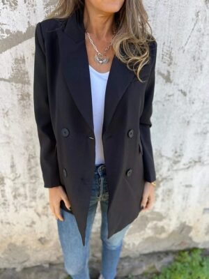 Casual Regular Plain Peaked Lapel Long Sleeve Blazer - Image 6