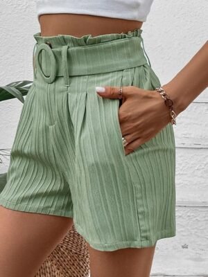 Casual Regular Plain Shorts Side Pockets Micro-elastic - Image 3