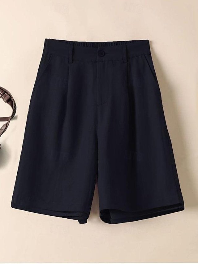 Casual Regular Plain Side Pocket Shorts - Image 2
