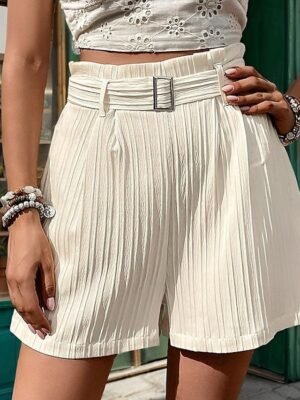 Casual Regular Plain Side Pockets Breathable Short Shorts - Image 1