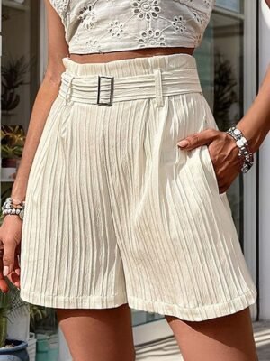 Casual Regular Plain Side Pockets Breathable Short Shorts - Image 4