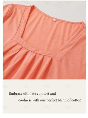 Casual Regular Plain Square Neck Long Sleeve Tops - Image 14