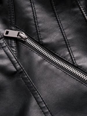 Casual Regular Plain Stand Collar Long Sleeve Short Jacket - Image 15
