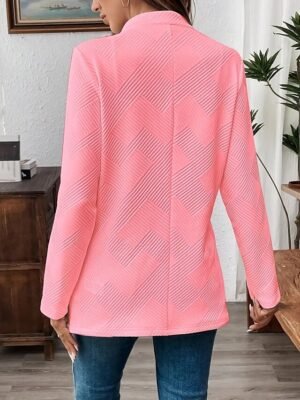 Casual Regular Plain Stand Collar Long Sleeve Blazer - Image 17