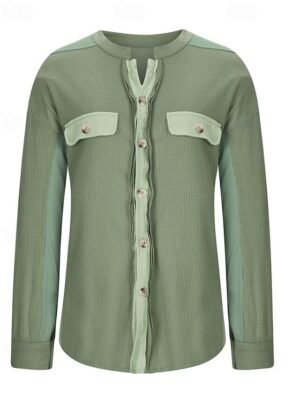 Casual Regular Plain Stand Collar Long Sleeve Jacket - Image 18