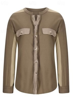 Casual Regular Plain Stand Collar Long Sleeve Jacket - Image 2