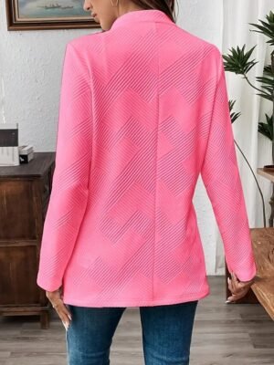 Casual Regular Plain Stand Collar Long Sleeve Blazer - Image 24