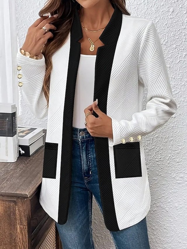 Casual Regular Plain Stand Collar Long Sleeve Jacket - Image 4