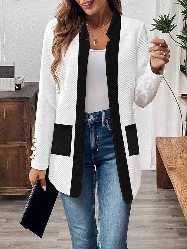 Casual Regular Plain Stand Collar Long Sleeve Jacket - Image 5