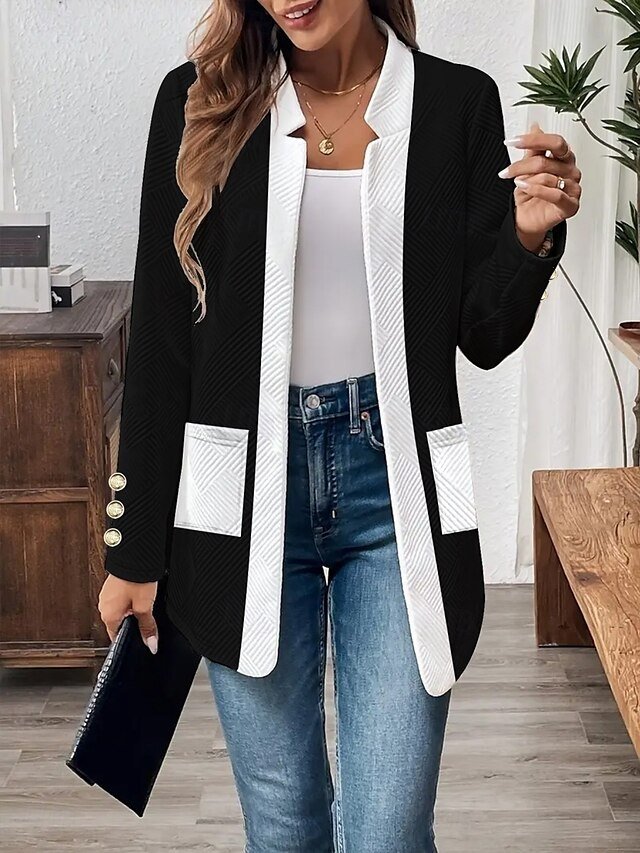 Casual Regular Plain Stand Collar Long Sleeve Jacket - Image 6