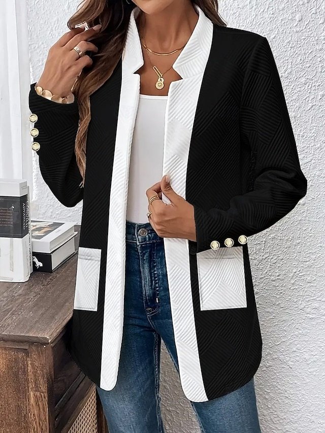 Casual Regular Plain Stand Collar Long Sleeve Jacket - Image 7