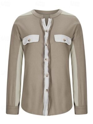 Casual Regular Plain Stand Collar Long Sleeve Jacket - Image 7